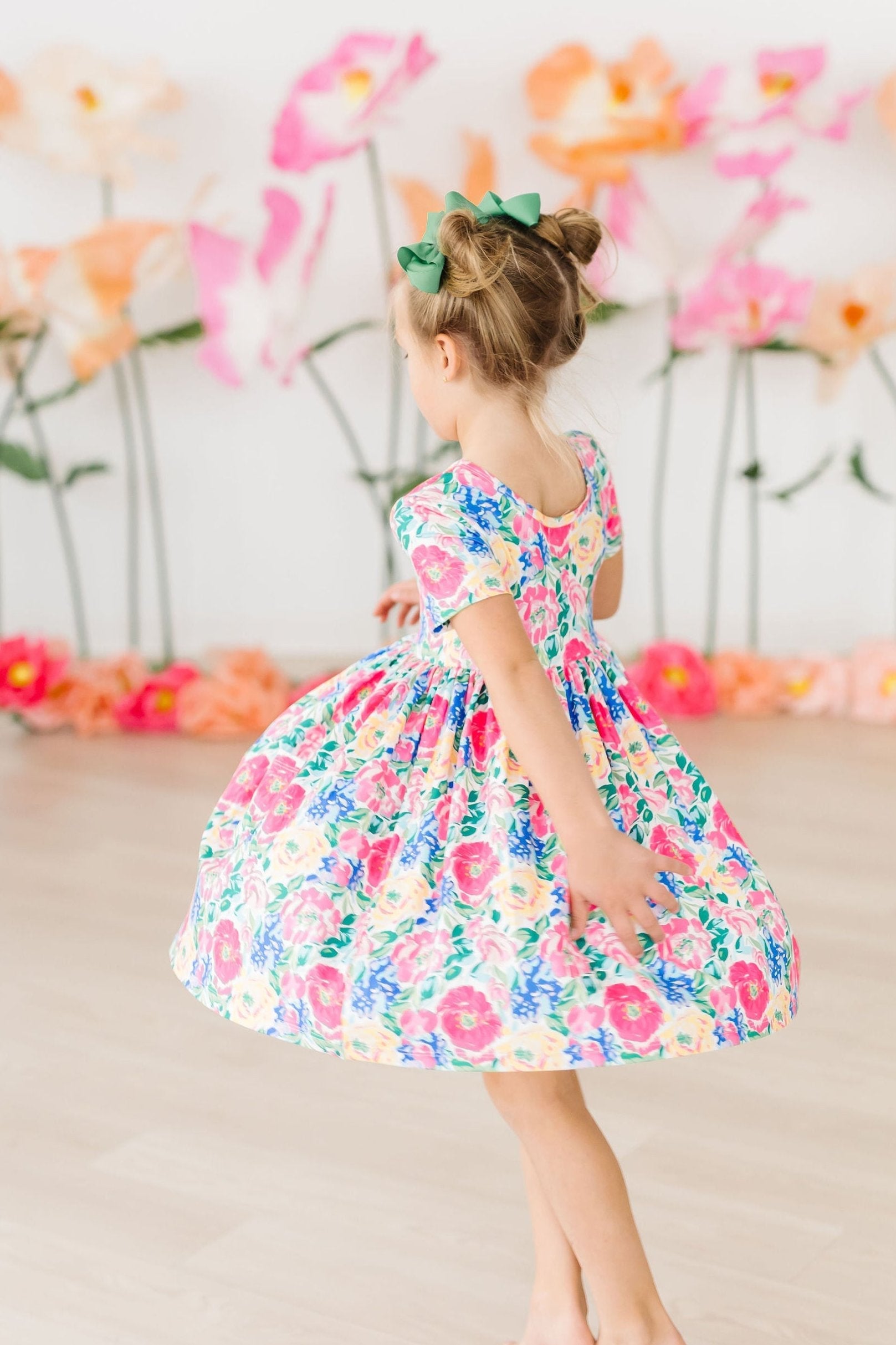 Wildflower Wishes Short Sleeve Pocket Twirl Dress for Girls - Image 6