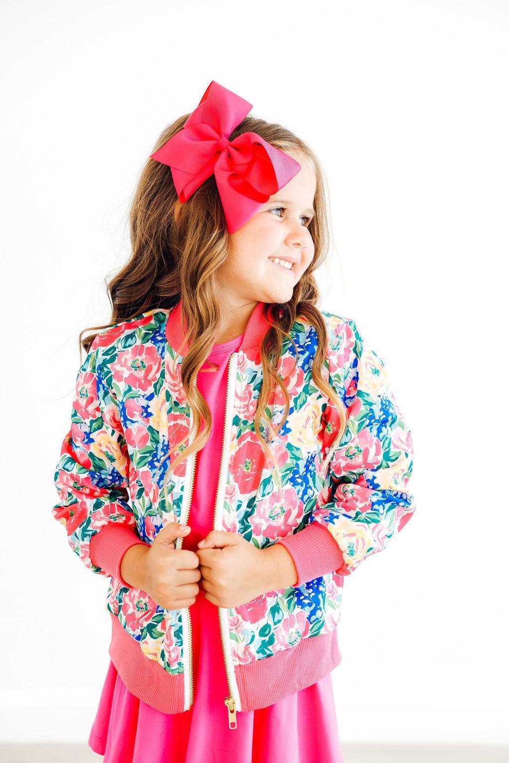 Wildflower Wishes Satin Bomber Jacket for Girls - Image 2