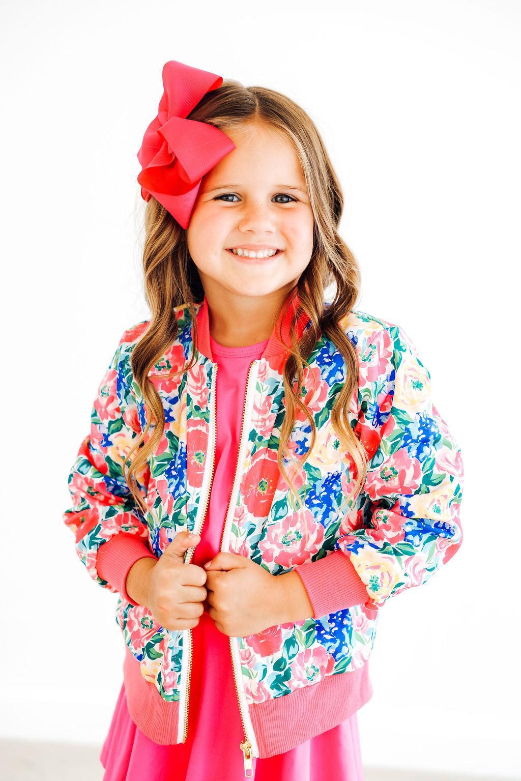 Wildflower Wishes Satin Bomber Jacket for Girls - Image 3