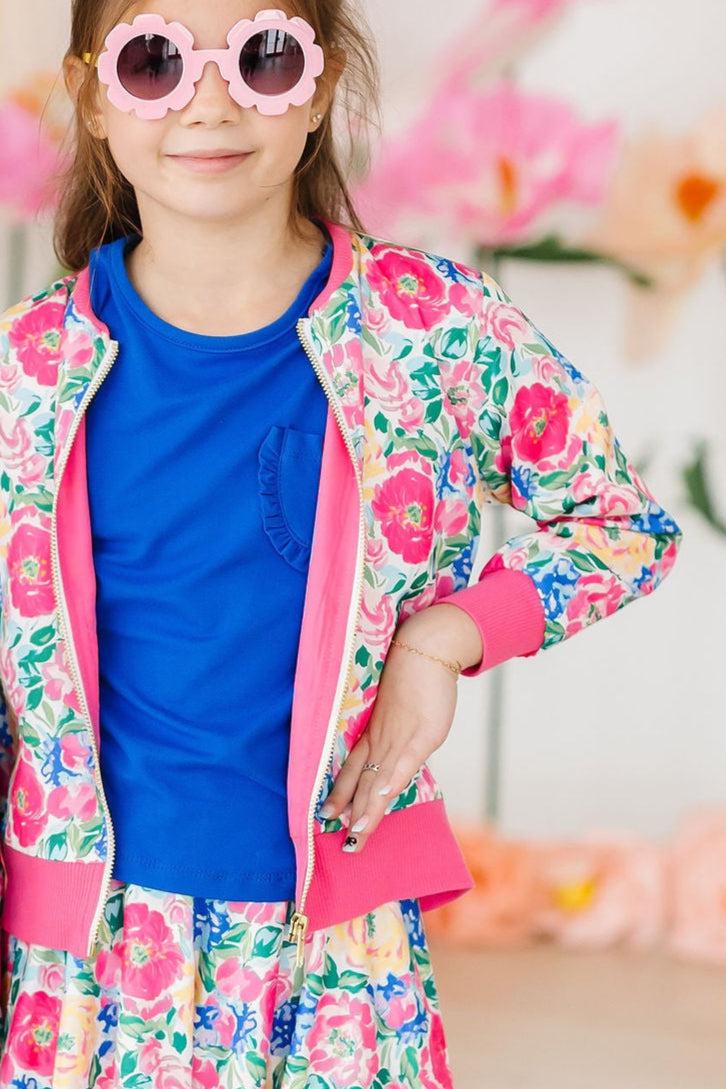 Wildflower Wishes Satin Bomber Jacket for Girls - Image 4