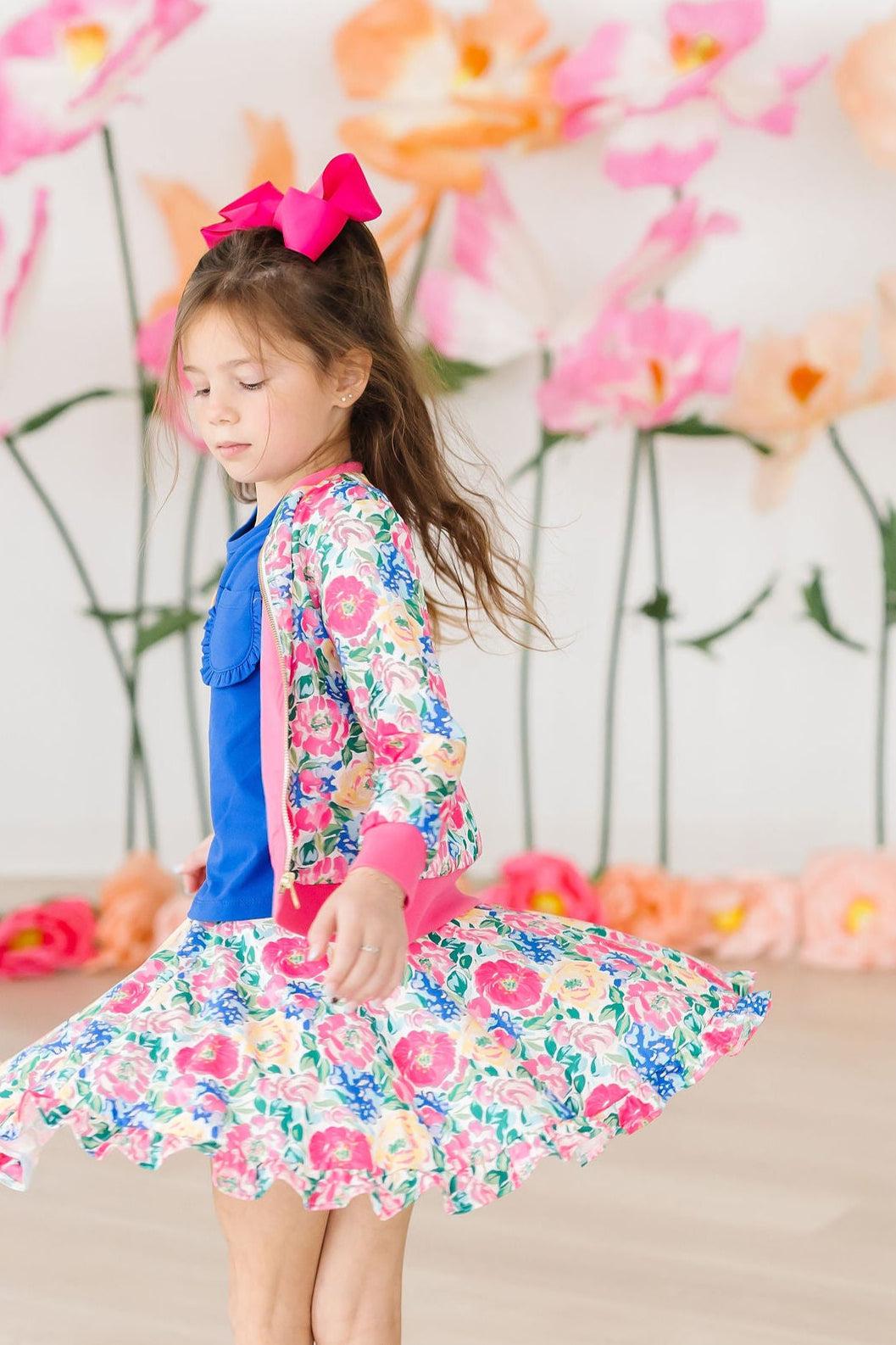 Wildflower Wishes Satin Bomber Jacket for Girls - Image 5