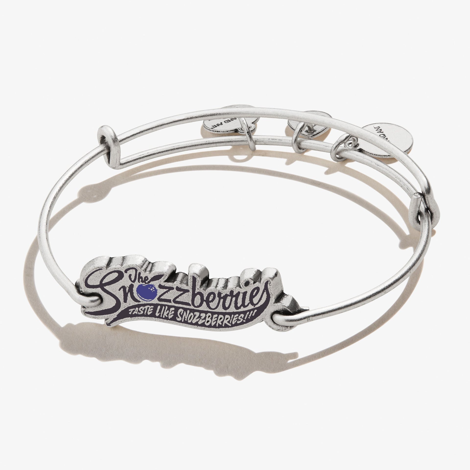 Willy Wonka Snozzberries inline charm bangle with thematic movie-inspired charms.
