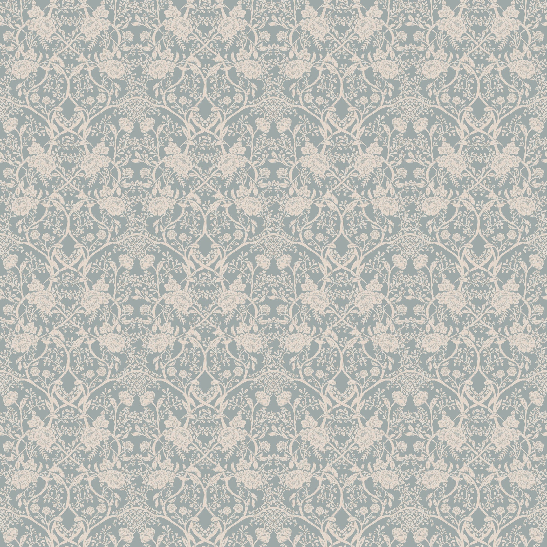 Winslow Floral Wallpaper – Beige, Cream, Pale-pink & Sage-green