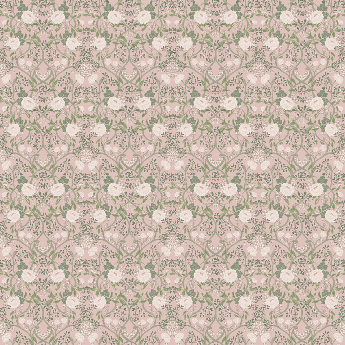 Winslow Floral Wallpaper – Beige, Cream, Pale-pink & Sage-green