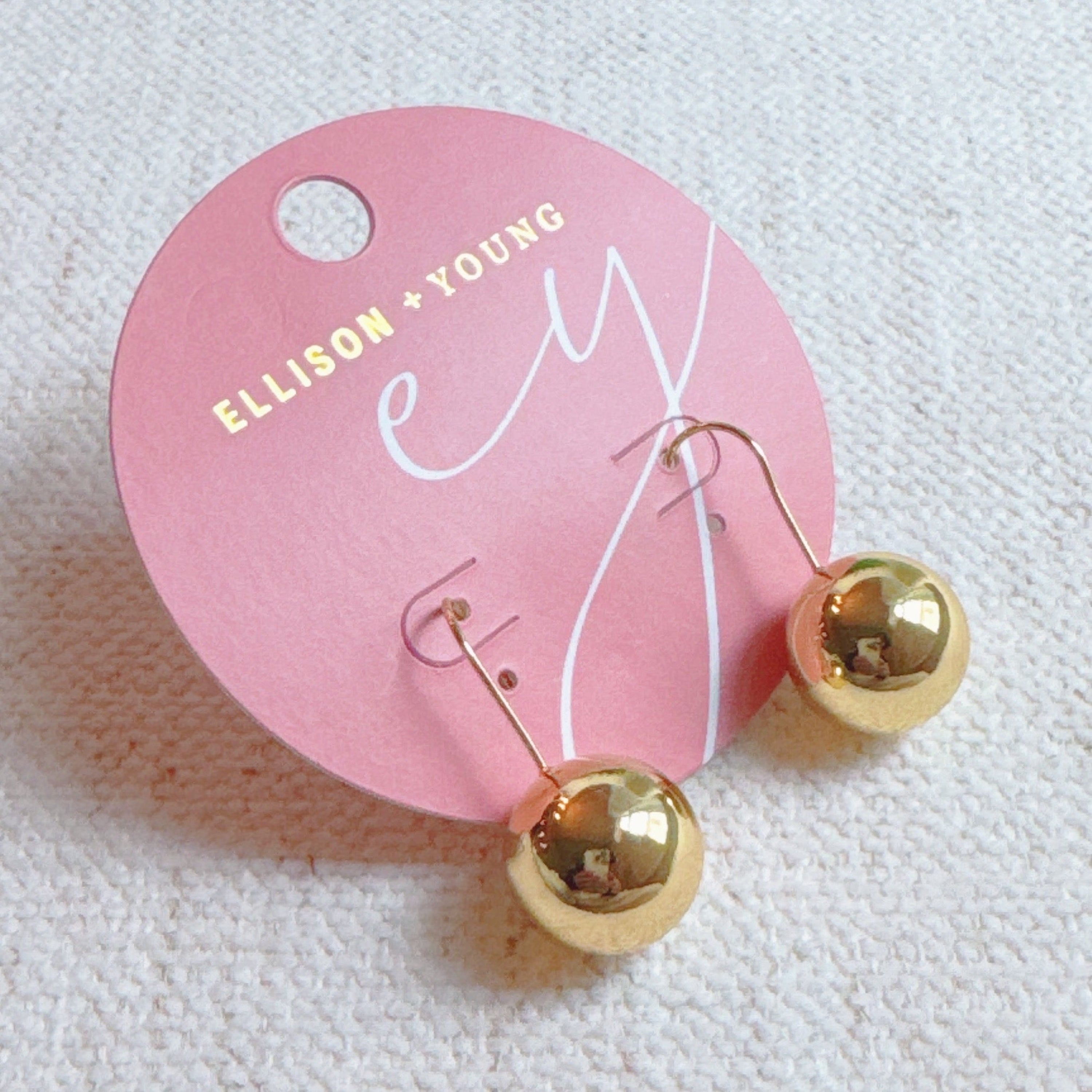Wire Hook Golden Ball Drop Earrings Minimalist Statement Jewelry - Image 4