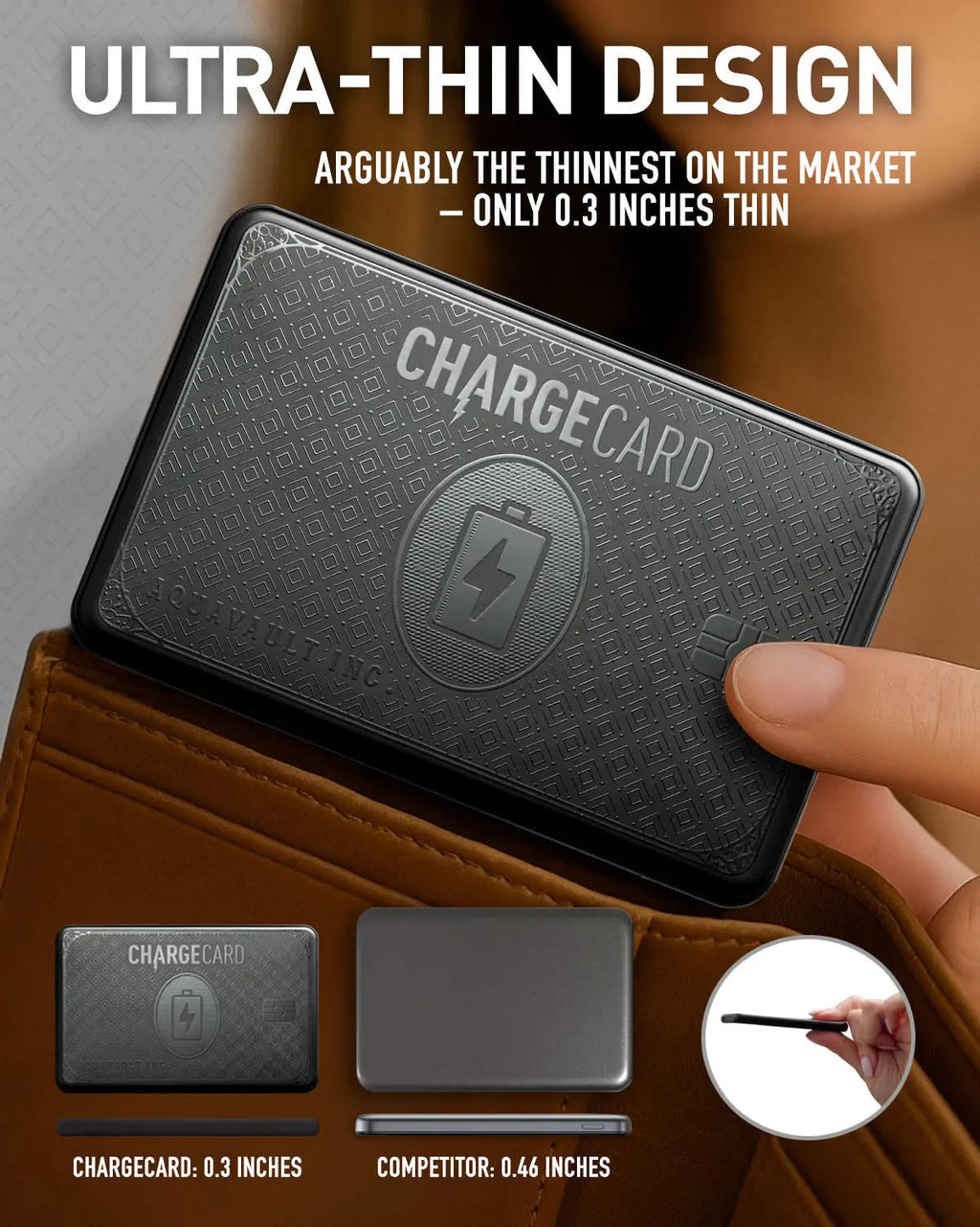 Wireless Magnetic Portable Charger Ultra-Thin Power Bank Black