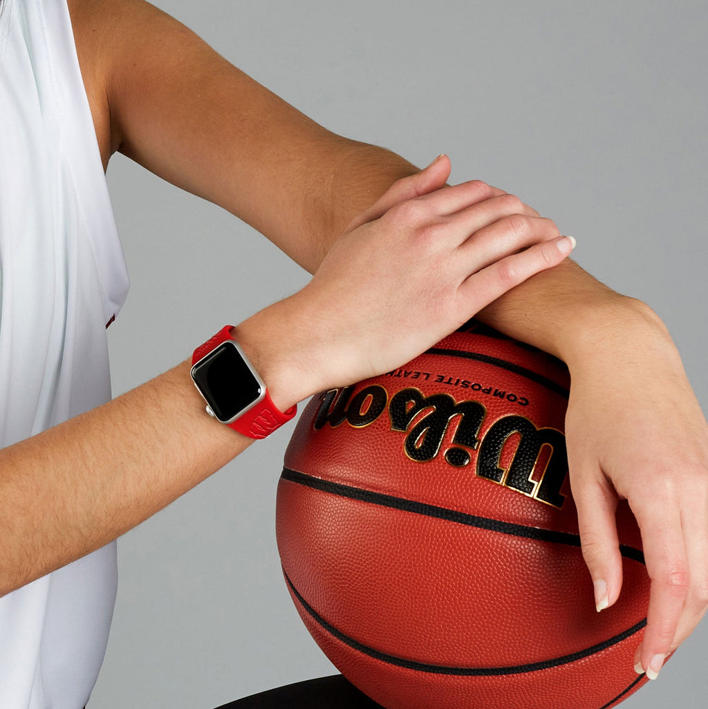 Wisconsin Badgers Engraved Silicone Apple Watch Band - Sports Fan