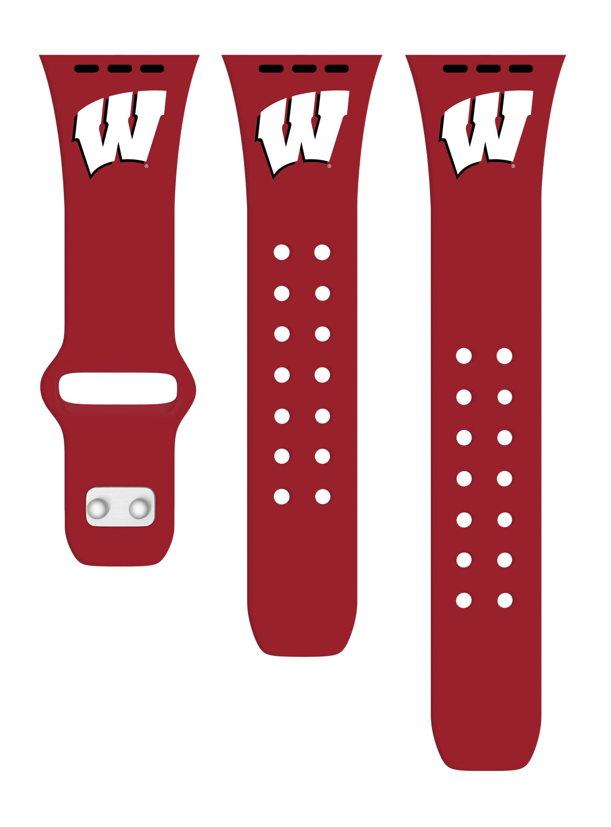 Wisconsin Badgers Apple Watch Band Silicone Sport Strap - Image 3