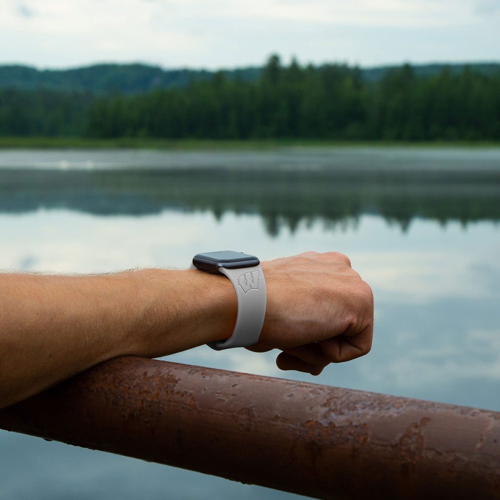 Wisconsin Badgers Engraved Silicone Apple Watch Band - Sports Fan
