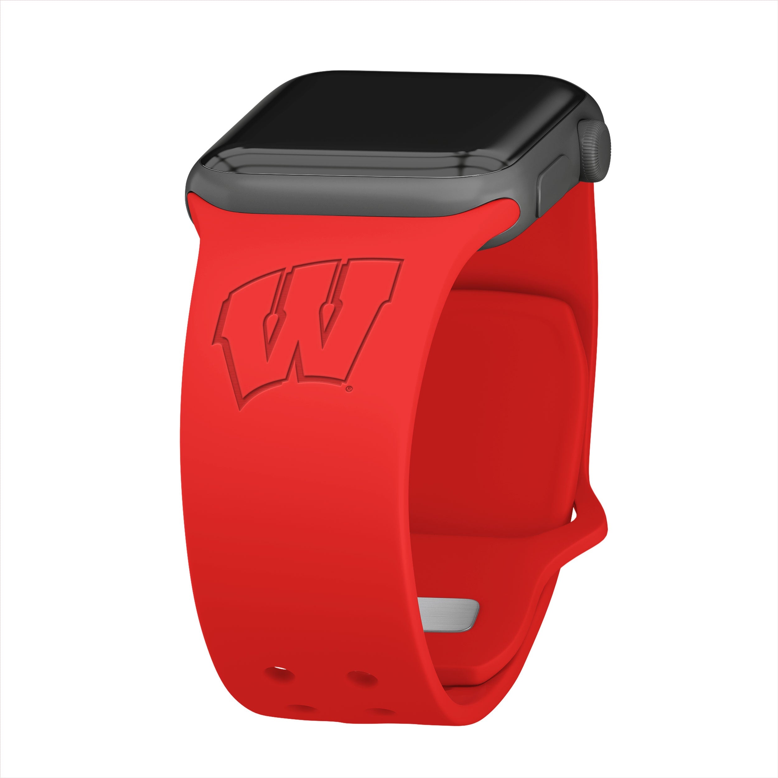 Wisconsin Badgers engraved silicone sport band for Apple Watch