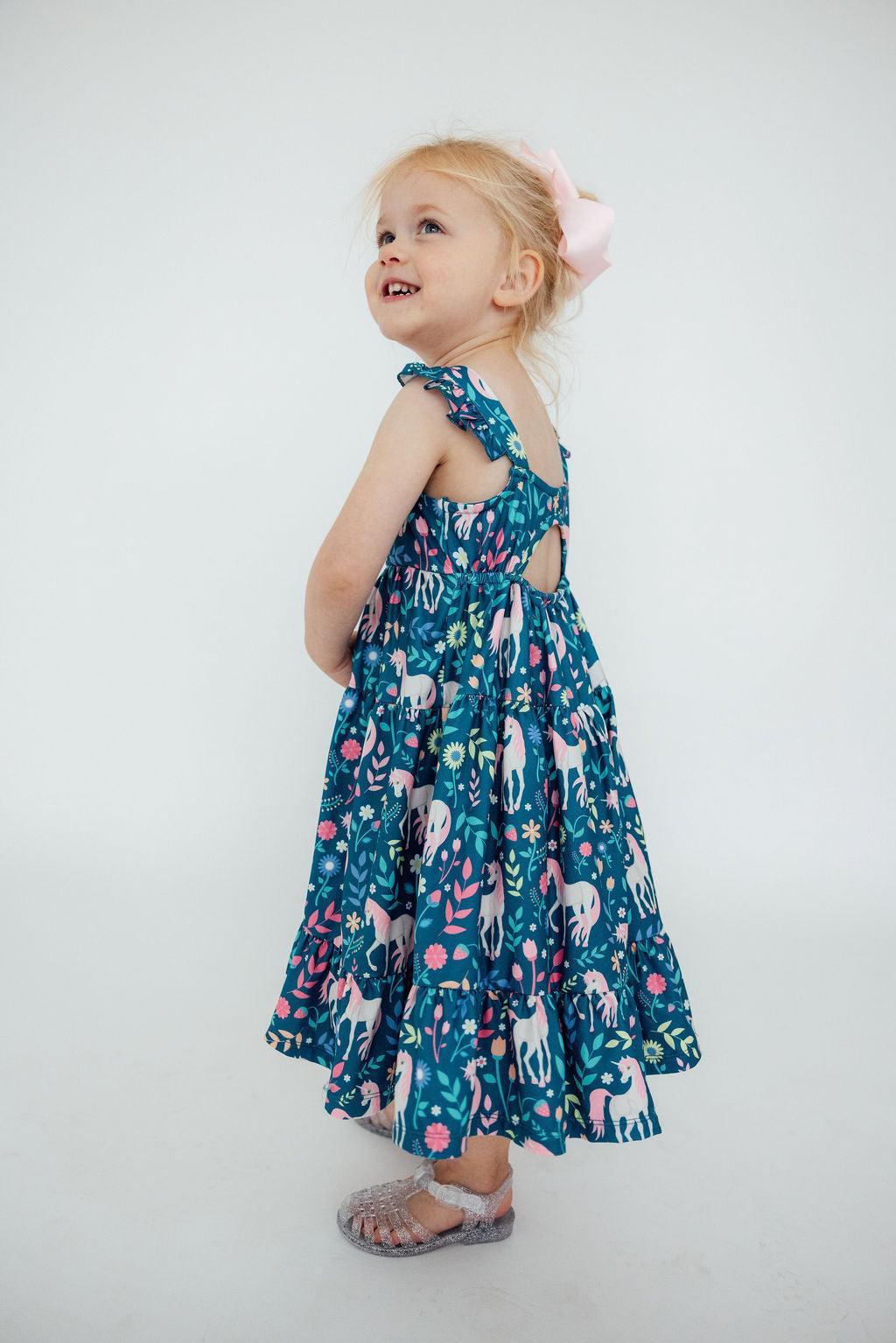 Wish Upon a Unicorn Floral Ruffle Maxi Dress - Image 4