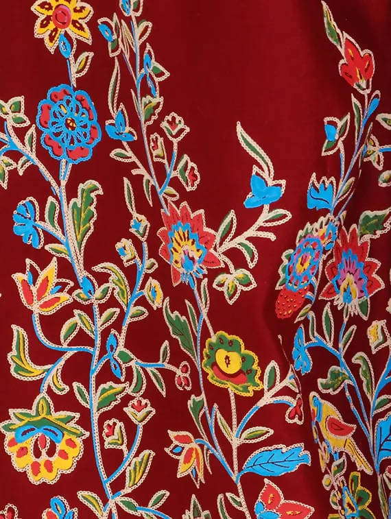 Maroon Floral Print Palazzo