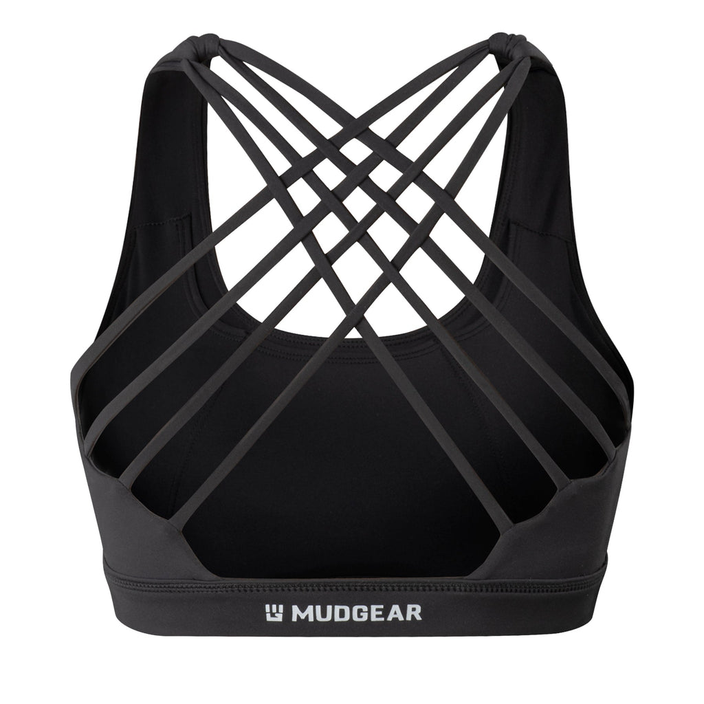 Women's Performance Sports Bra with Storage Pockets in Black - Image 10