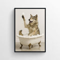 Wolf Animal Bathroom Tub Poster