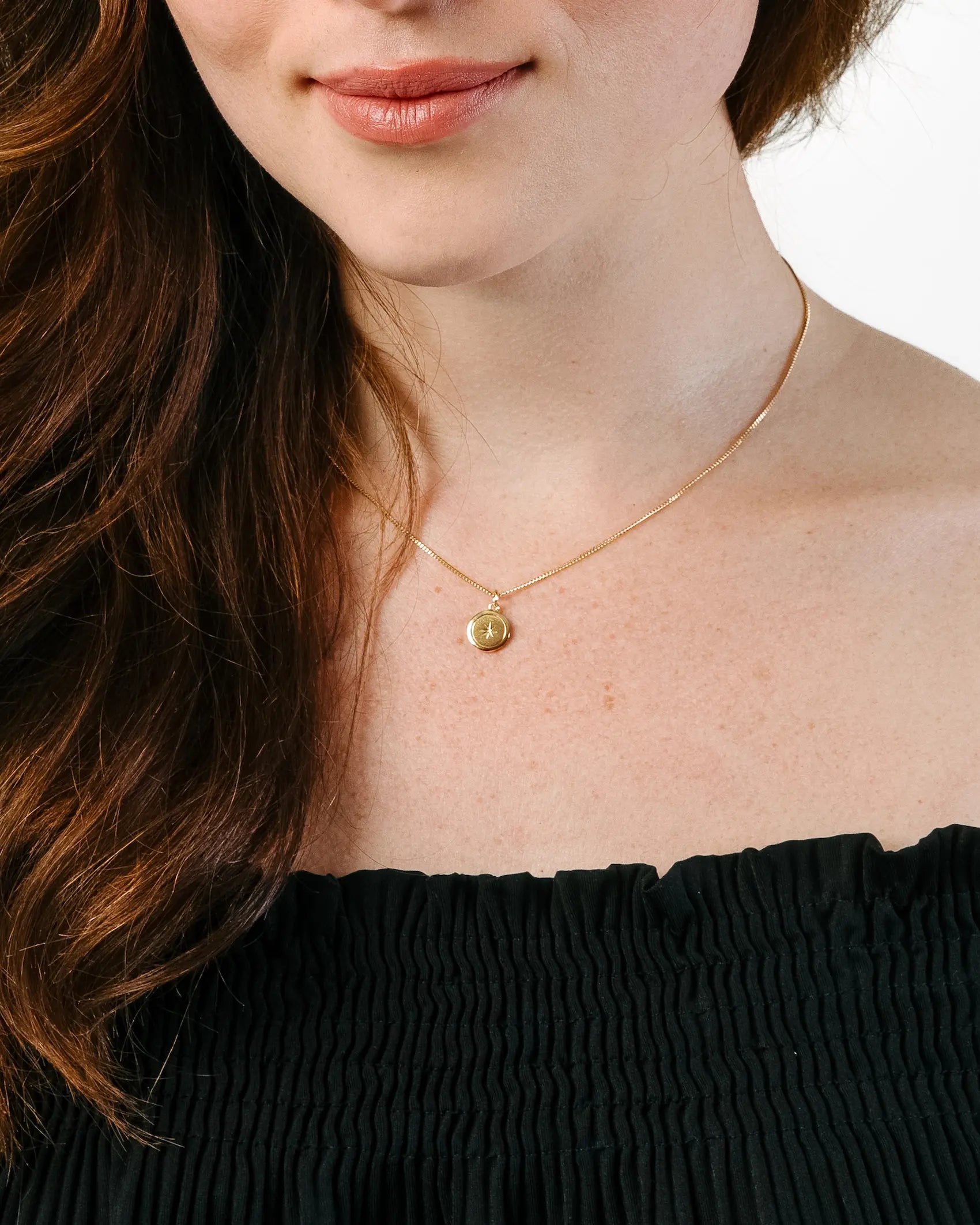 North Star Pendant Necklace in 14k Gold Plated Sterling Silver
