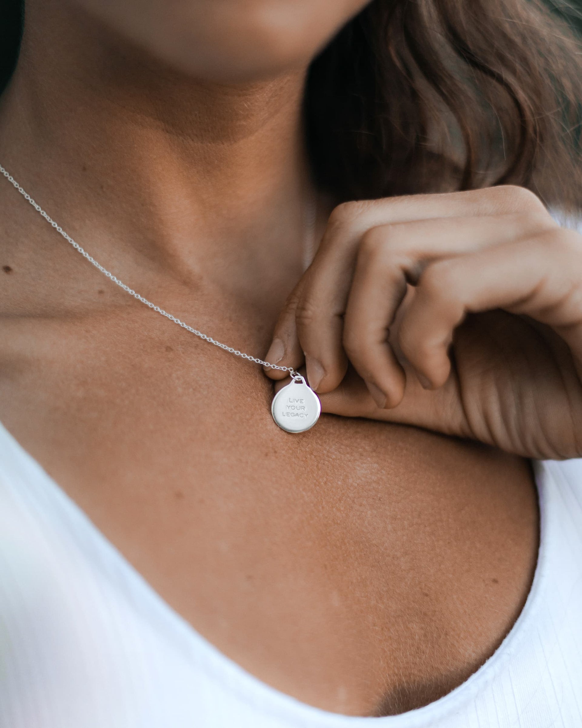 Horizon Pendant Necklace in Polished Sterling Silver
