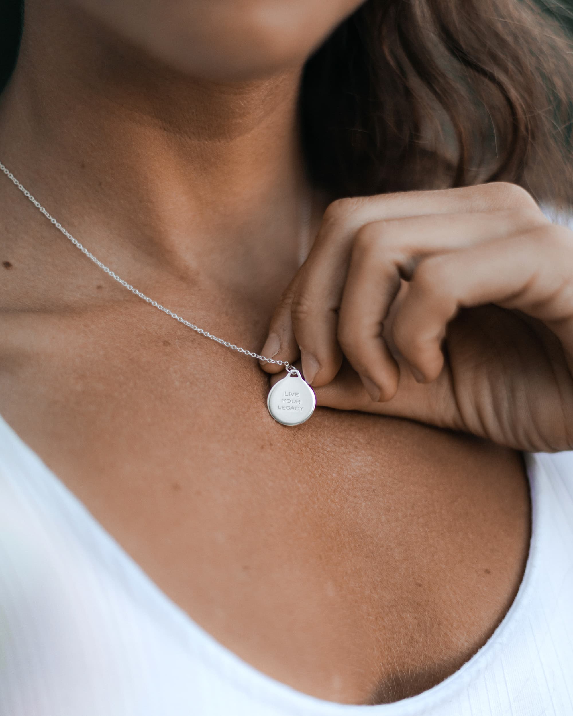 Horizon Pendant Necklace in Polished Sterling Silver
