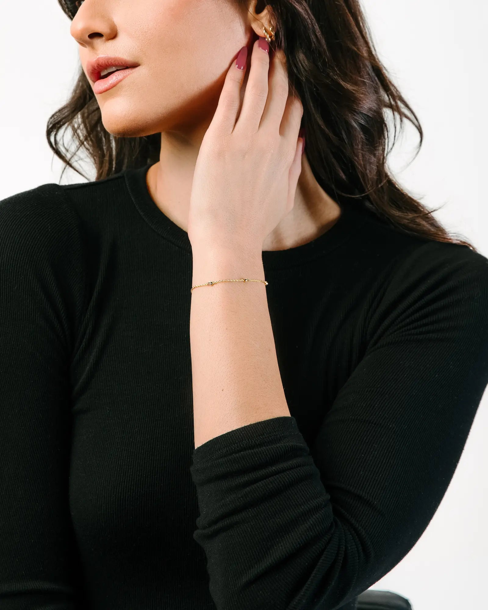 The Sapphire Trio Bracelet in Gold Rolo Chain
