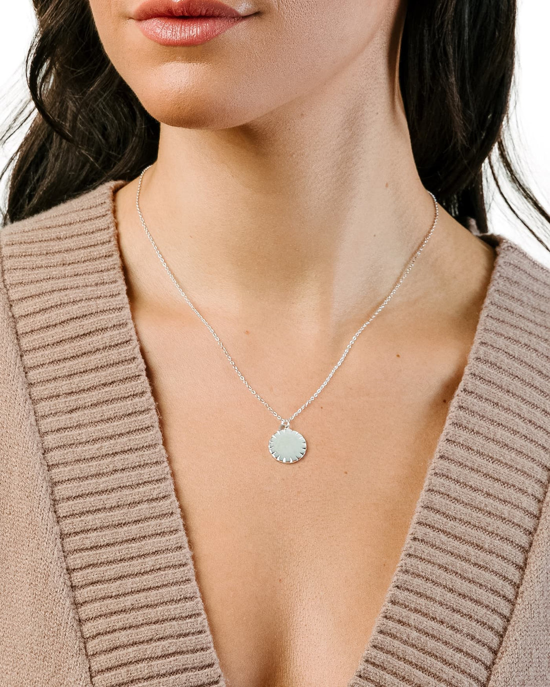 Horizon Pendant Necklace in Polished Sterling Silver
