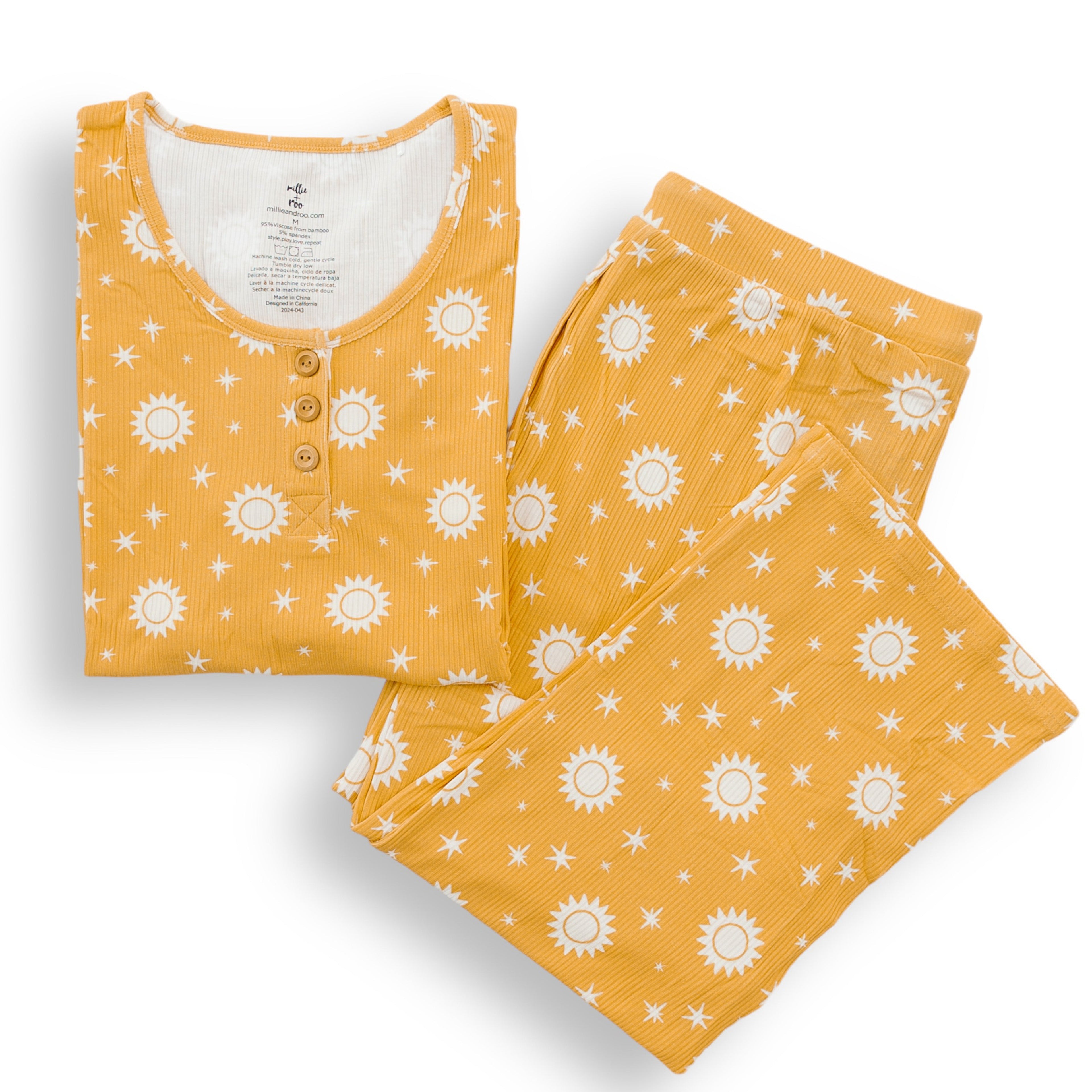 Womens Sunshine Ribbed Pajama Set Bamboo Viscose - Image 4