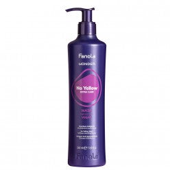 Fanola Wonder No Yellow Mask 11.8oz for neutralizing brassy tones in blonde hair.