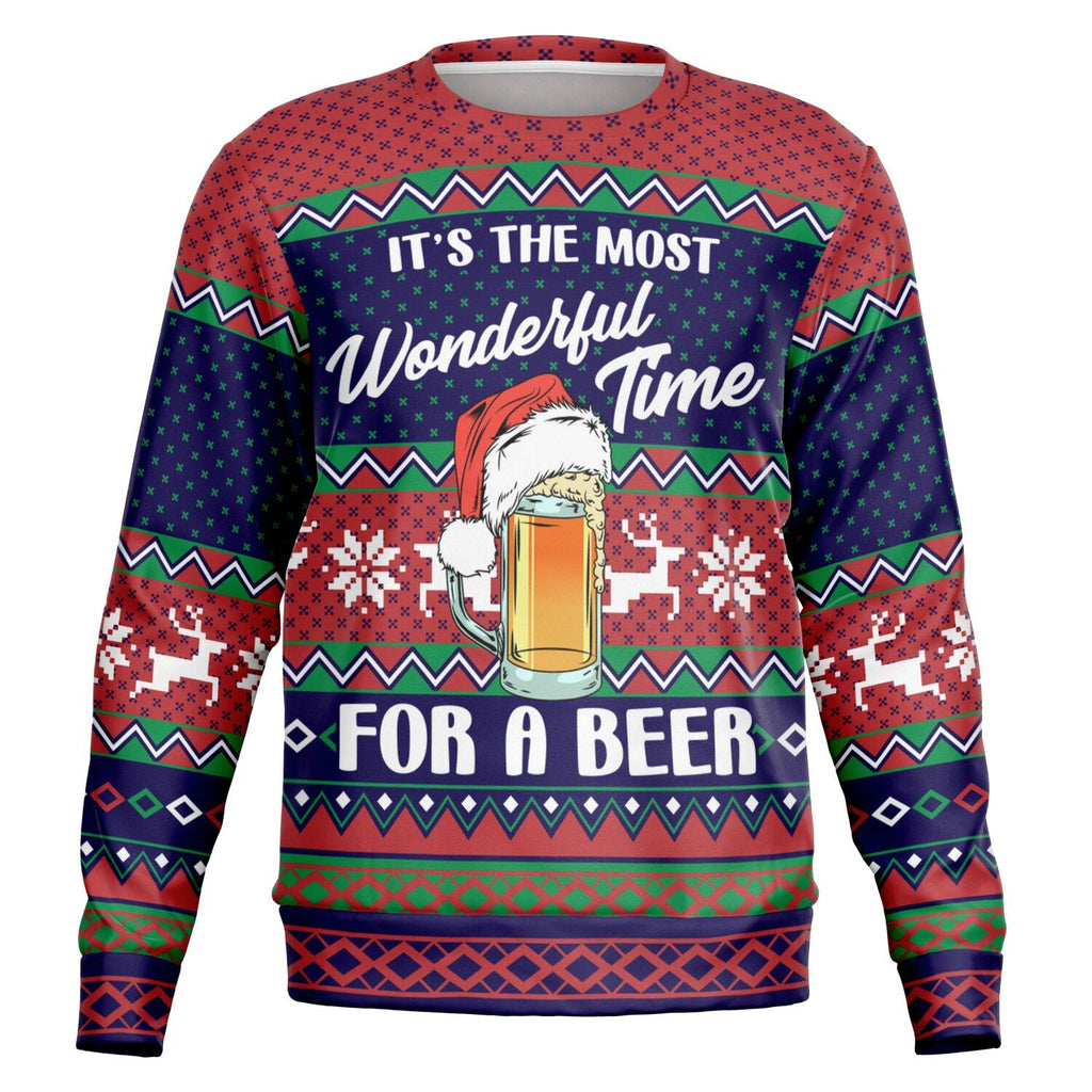 Wonderful Time for a Beer Christmas Sweatshirt