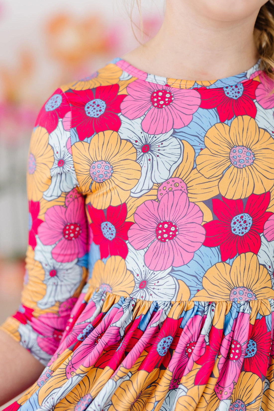 Wonderland Floral 3/4 Sleeve Twirl Dress with Pockets - Image 2