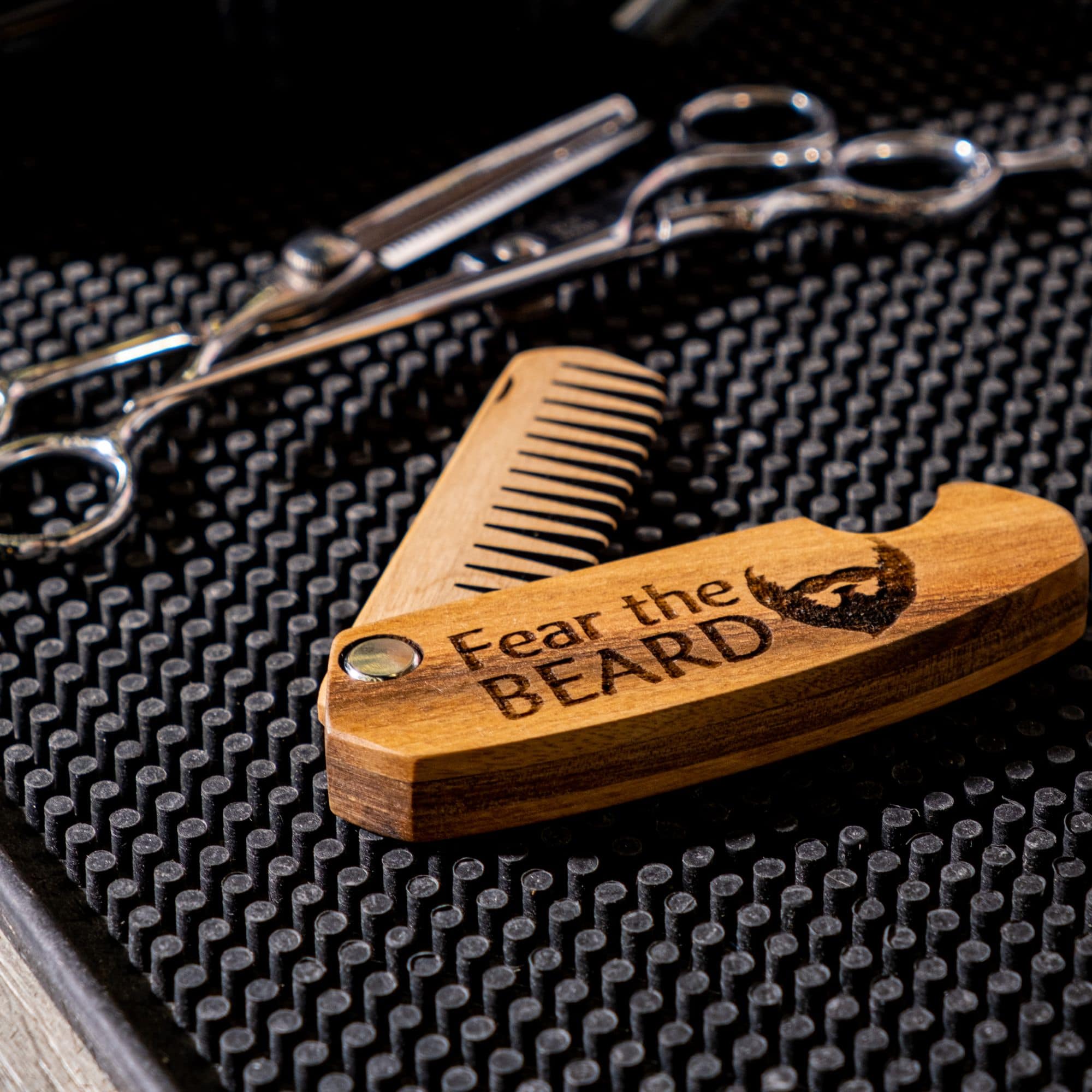 Handcrafted Solid Walnut Wooden Beard Comb for Grooming