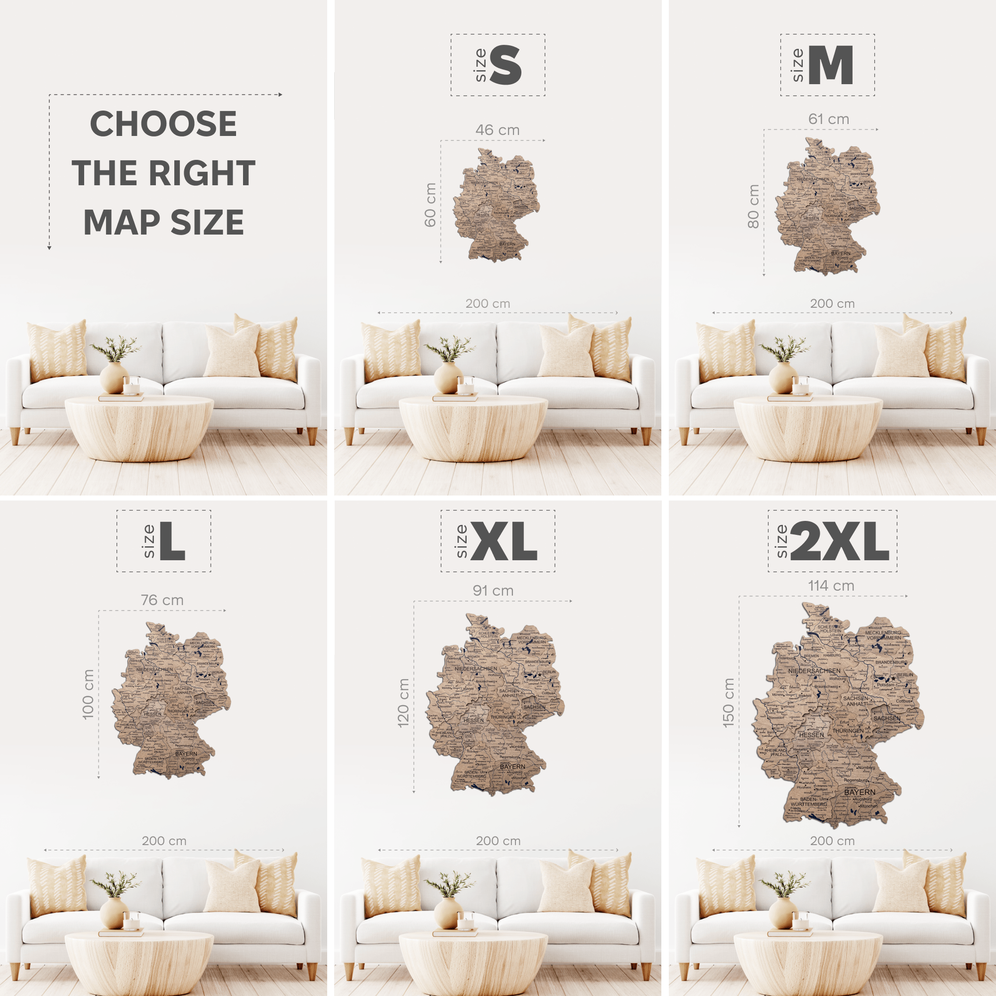 3D Germany Wooden Map Terra Modern Minimalist Wall Decor
