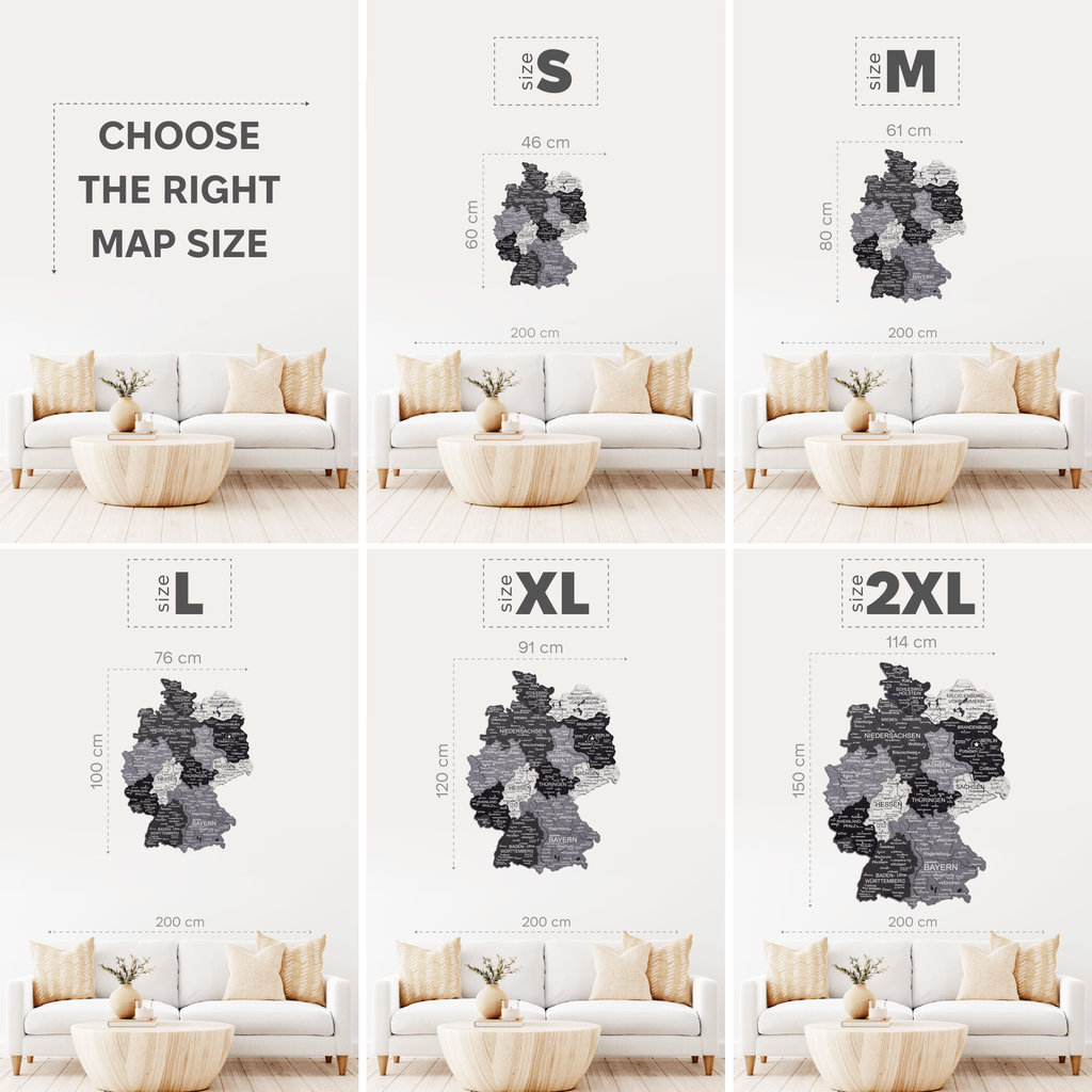 3D Germany Wooden Map Nordik Minimalist Modern Wall Art Decor