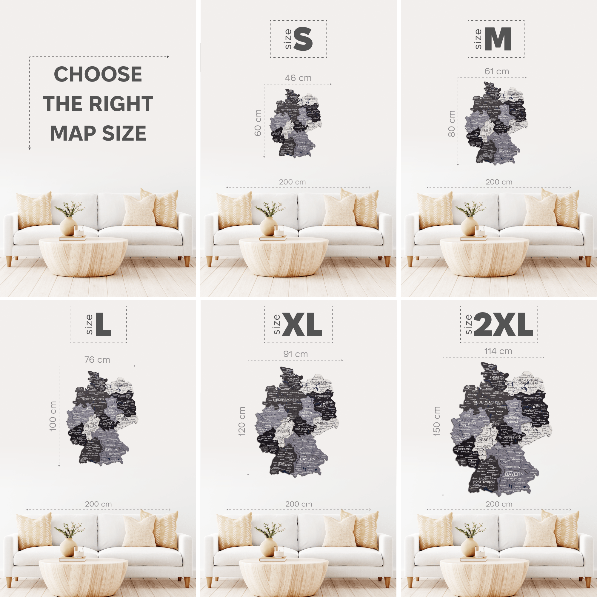 3D Germany Wooden Map Nordik Minimalist Modern Wall Art Decor