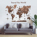 Dark Walnut wooden quote sign used as home decor for travel wall