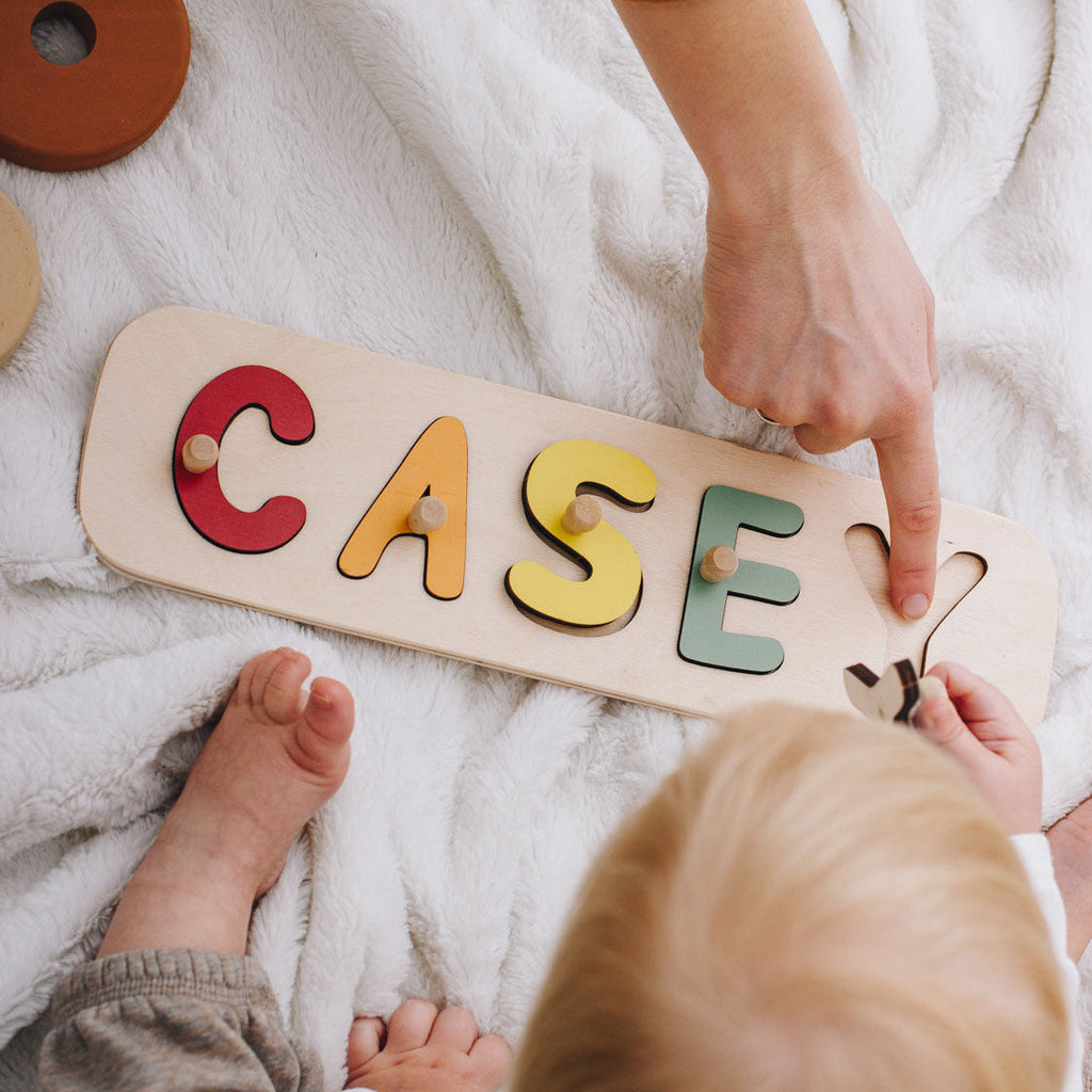Custom Wooden Name Puzzle - Minimalist Scandi Nursery Decor