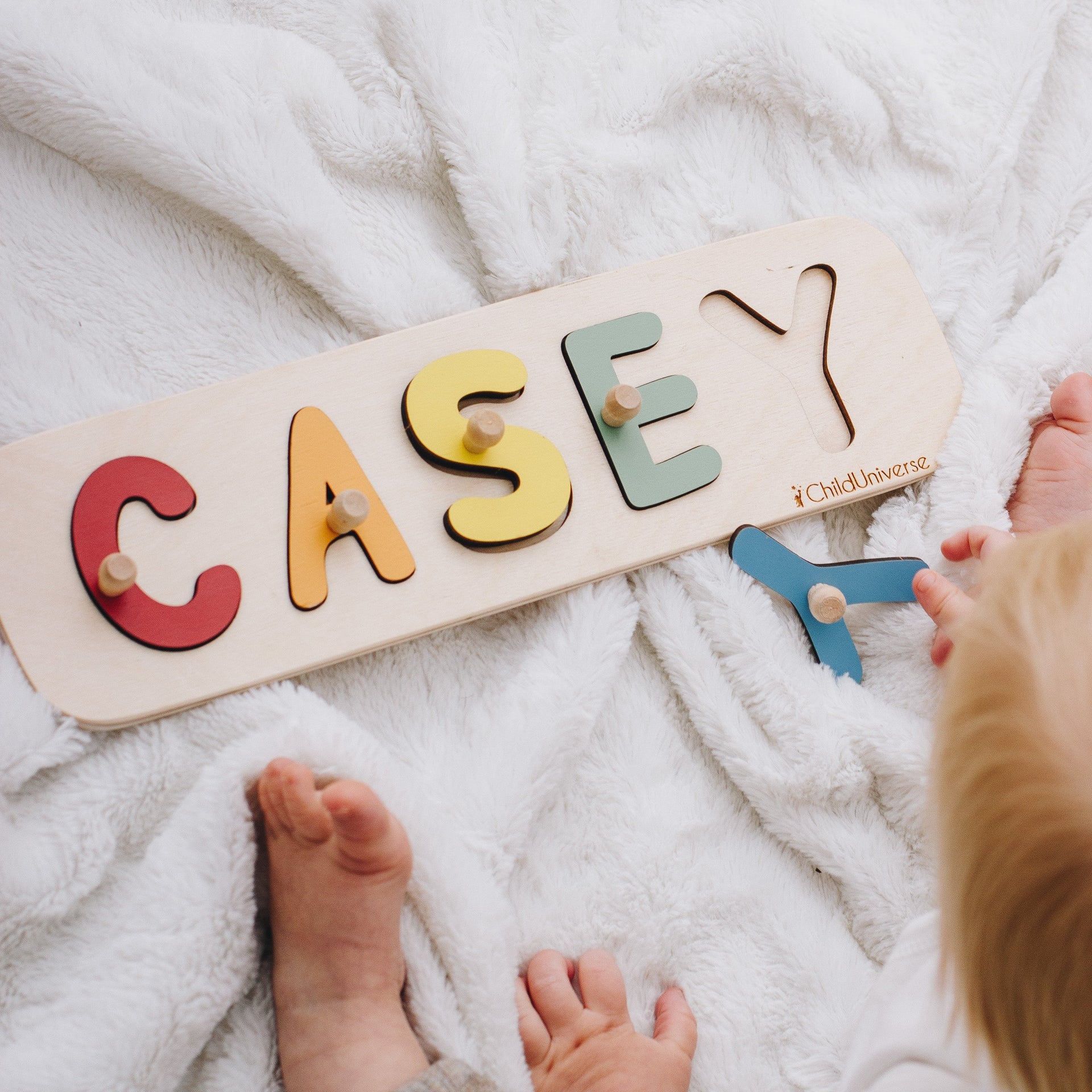 Custom Wooden Name Puzzle - Minimalist Scandi Nursery Decor