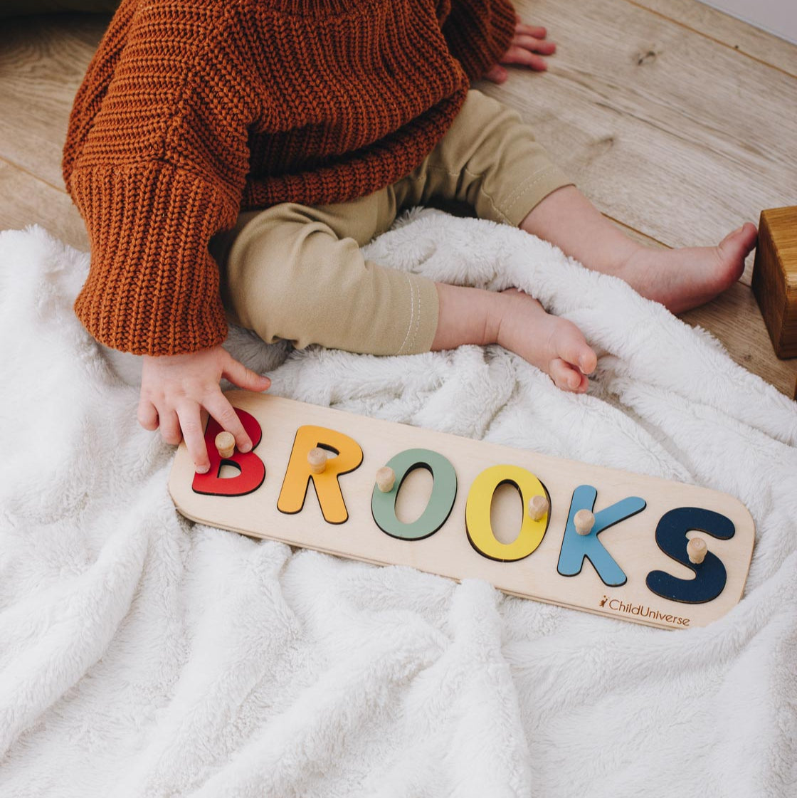 Custom Wooden Name Puzzle - Minimalist Scandi Nursery Decor