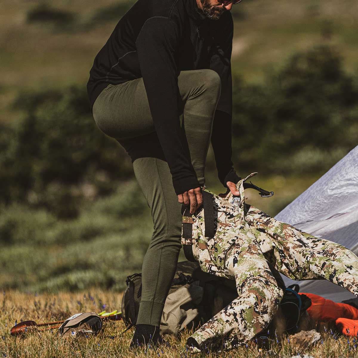 Men's Midweight 100% Merino Wool Thermal Base Layer Bottoms