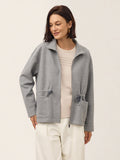 Wool Drawstring Waist Collared Jacket SOLARA