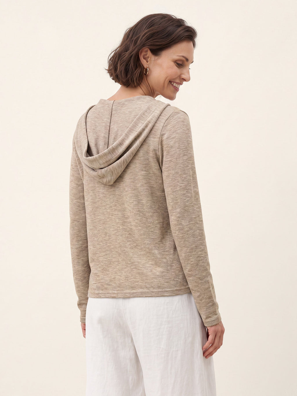 Wool Hooded Collar Shell Button Knit Cardigan SYLVIE