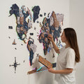3D Luminous LED Wooden World Map 2.0 Mystery wall art with illuminated continents