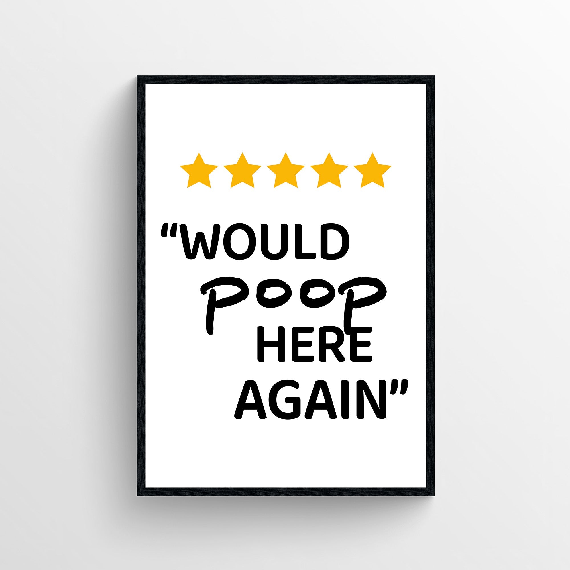 Would Poop Here Again Bathroom Poster