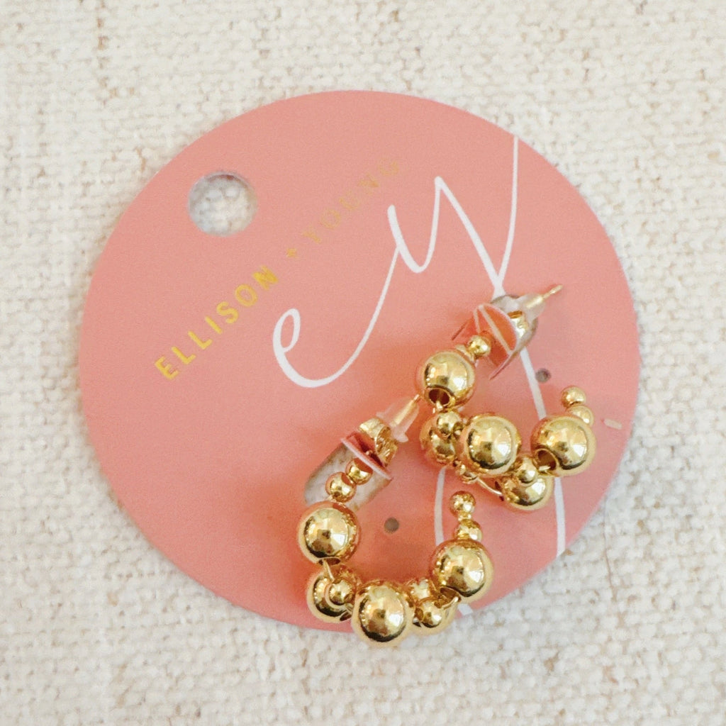 Woven Bubble Hoop Earrings in 18k Gold Plated Modern Design - Image 3