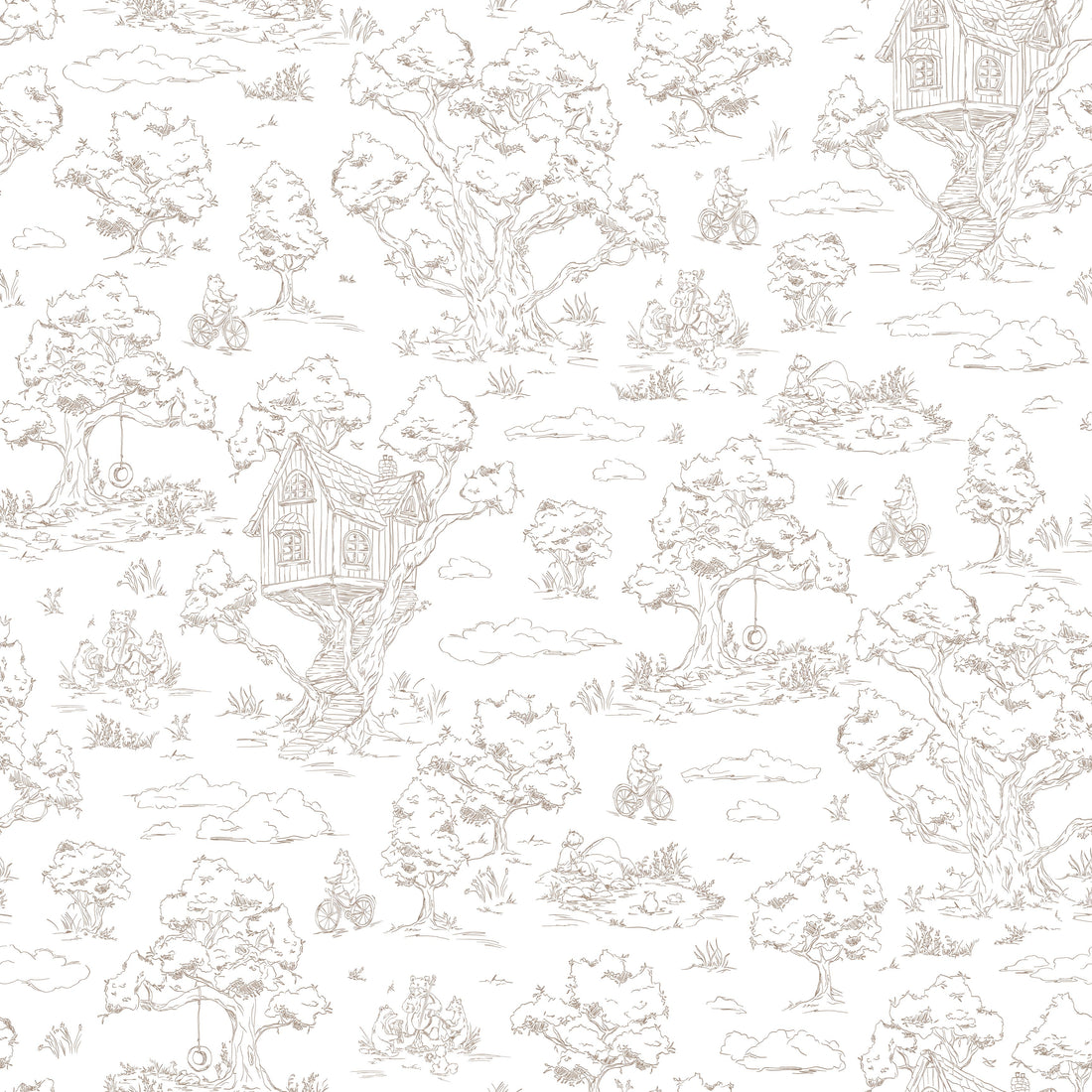 Wyatt Whimsical Wallpaper in White, Blue and Pink