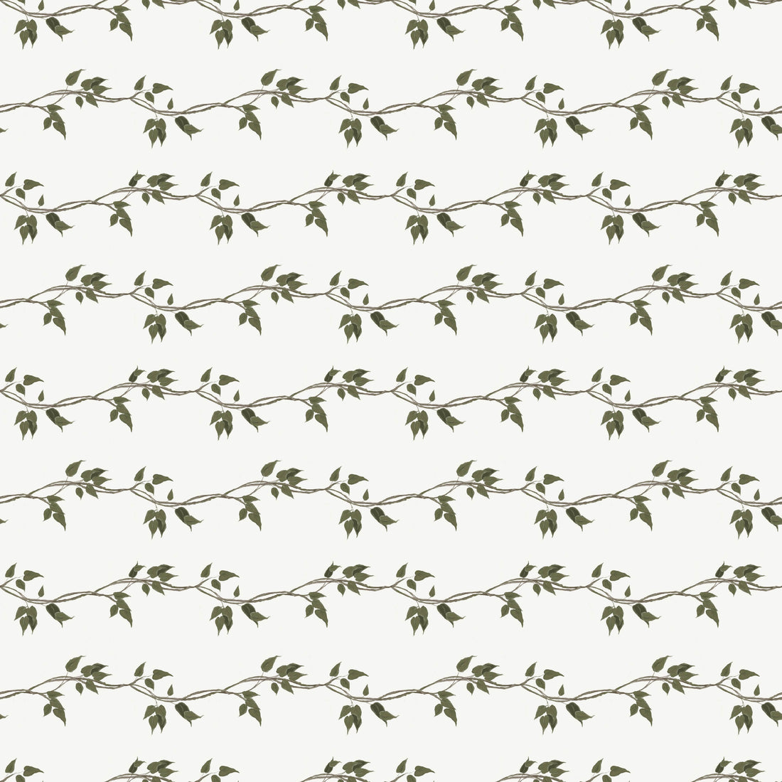 Sage Green and Dark Forest Green Botanical Removable Wallpaper