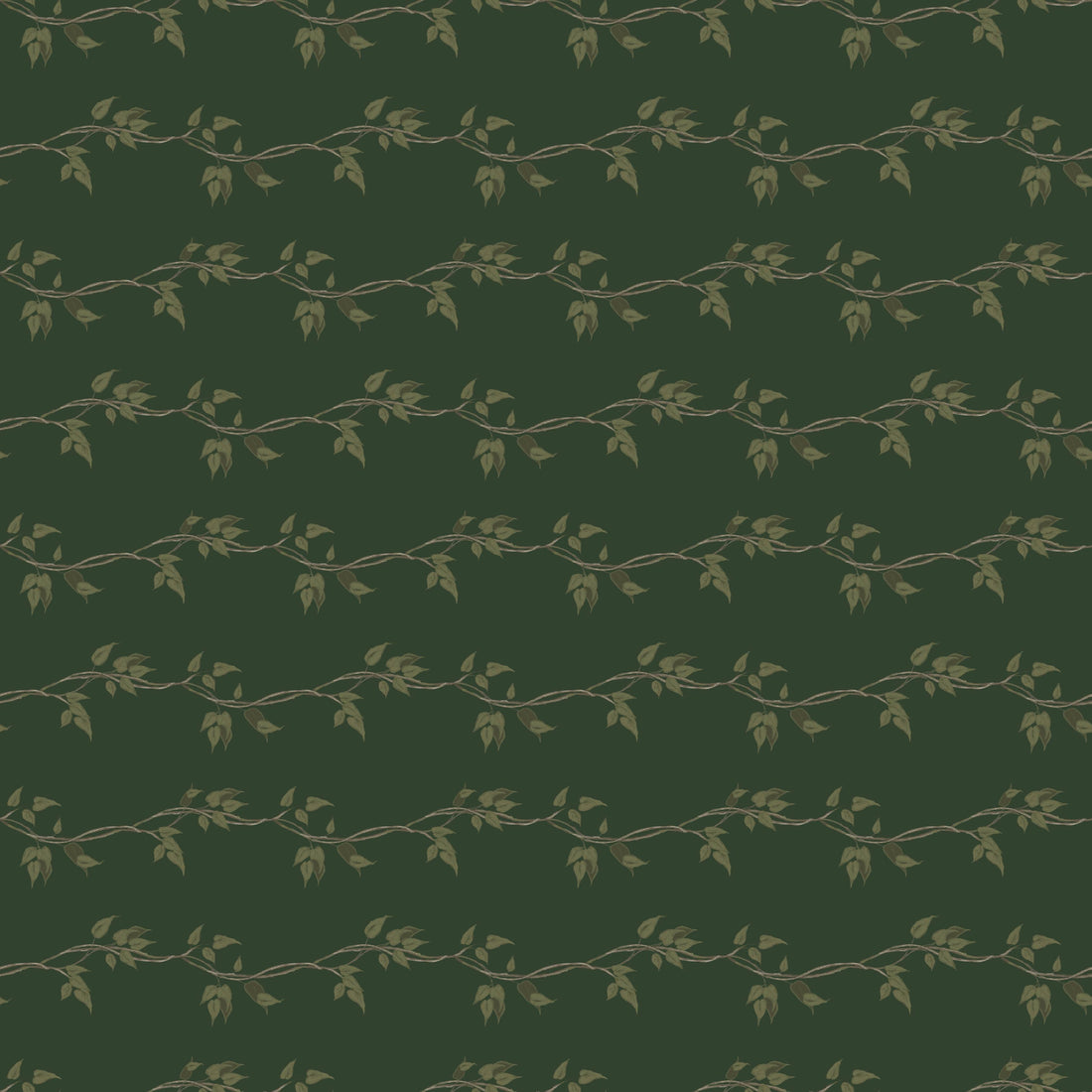 Sage Green and Dark Forest Green Botanical Removable Wallpaper