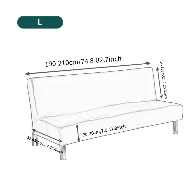 Armless Stretch Sofa Bed Cover for 3 Seater Couch