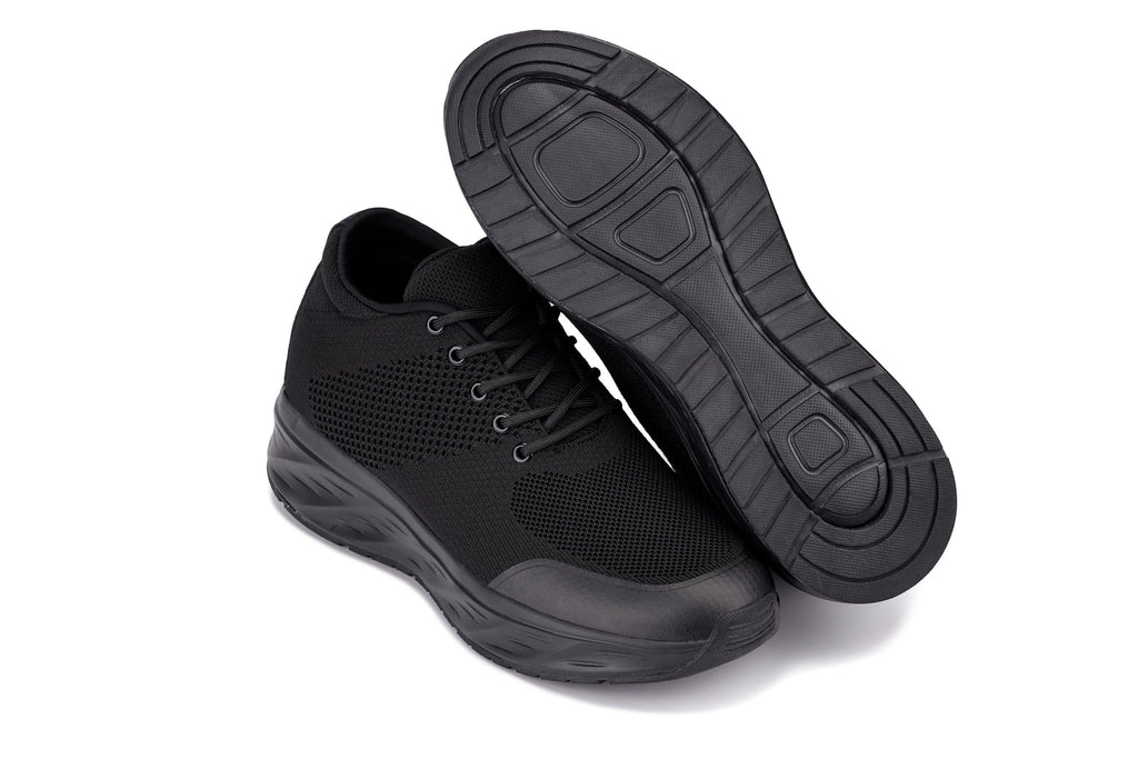 CALTO - X2690 - 2.8 Inches Taller (Black/Black Sole) - Lightweight Sporty Sneakers