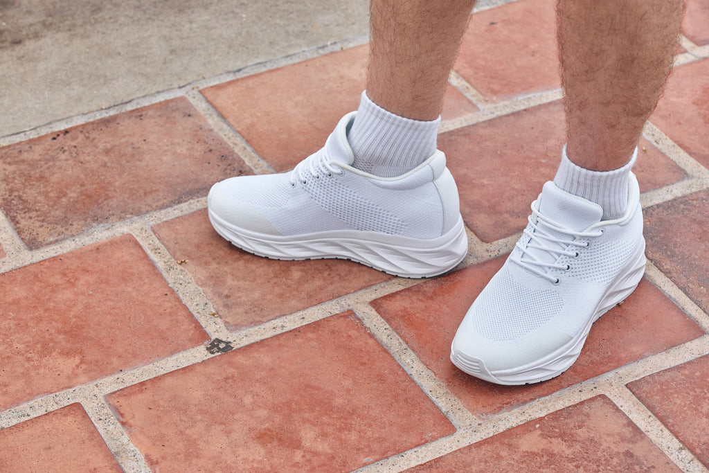 CALTO - X2691 - 2.8 Inches Taller (White/White Sole) - Lightweight Sporty Sneakers