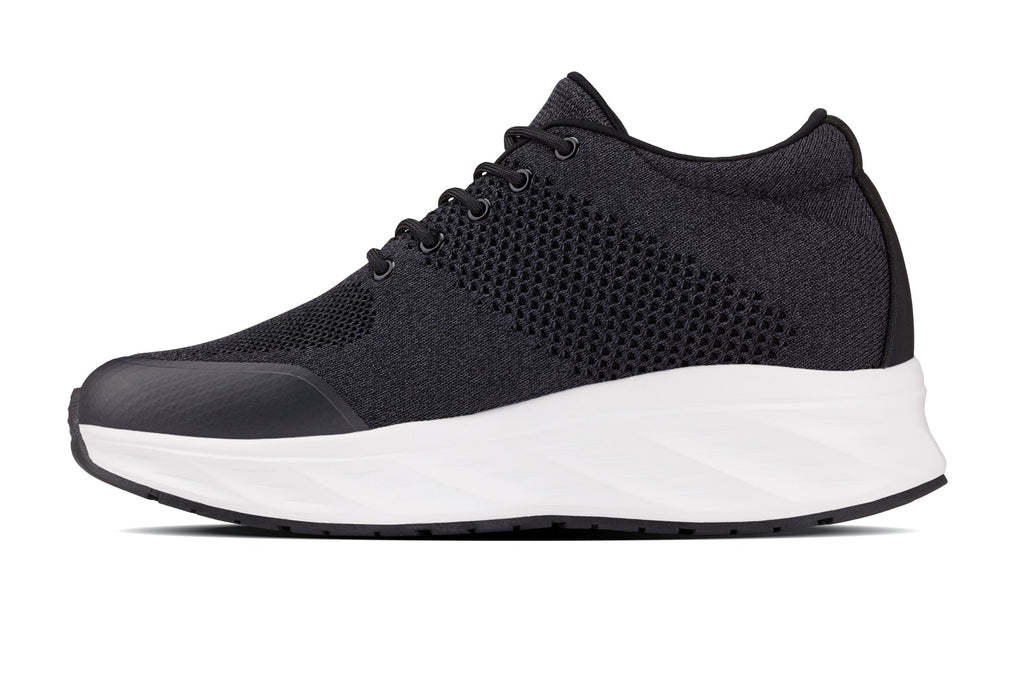 CALTO - X2692 - 2.8 Inches Taller (Charcoal/White Sole) - Lightweight Sporty Sneakers