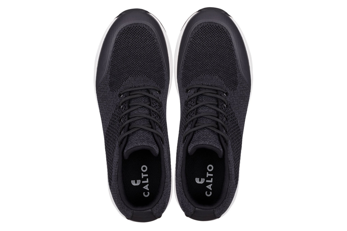 CALTO - X2692 - 2.8 Inches Taller (Charcoal/White Sole) - Lightweight Sporty Sneakers