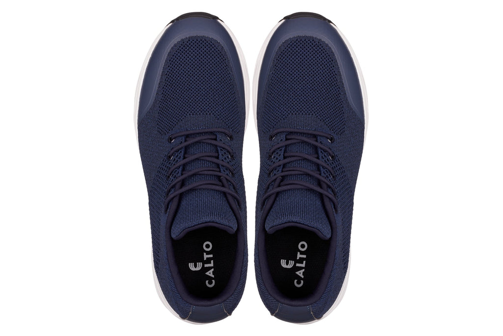CALTO - X2693 - 2.8 Inches Taller (Navy/White Sole) - Lightweight Sporty Sneakers